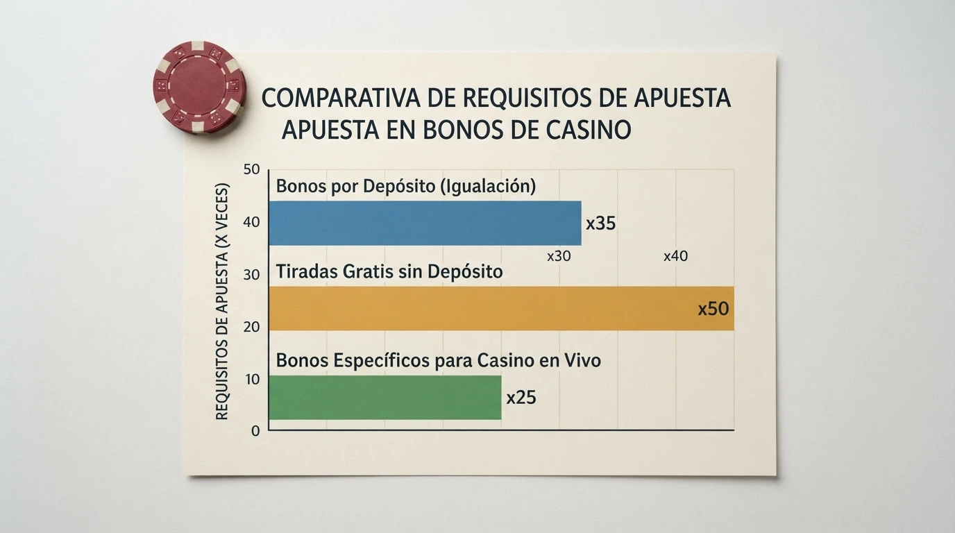Tabla comparativa de casinos con Evolution Gaming en España mostrando bonos y condiciones